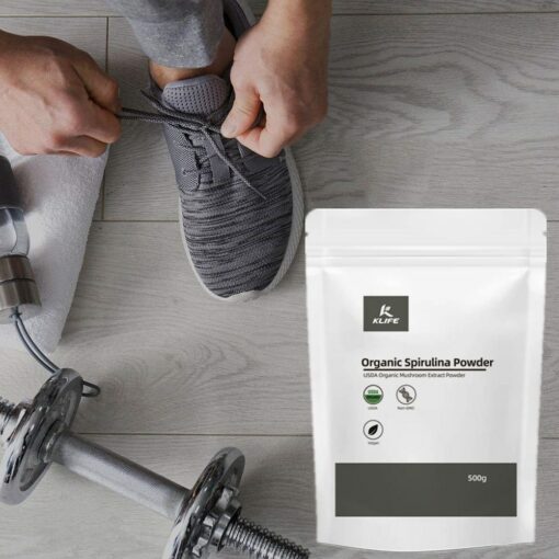 Organic spirulina powder: natural vegetarian food, supply folic acid, vitamin B12, iron, omega fatty acids, GLA, β-carotene, chlorophyll, amino acids - Image 4