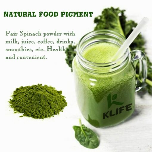 Organic spinach powder, rich in beneficial sulphur worms and chlorophyll, contains immune vitamin C, immune system booster, Non-GMO and vegetarian friendly - Image 6